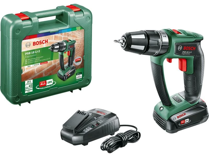 Bosch Akku-Schlagbohrschrauber PSB 18 LI-2 Ergonomic Kit 1x 2.5 Ah 4 Bosch Akku-Schlagbohrschrauber PSB 18 LI-2 Ergonomic Kit 1x 2.5 Ah – Bild 2