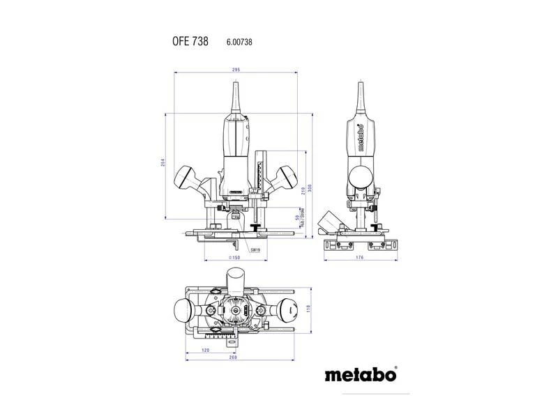 Metabo Oberfräse OFE 738 710 Watt, 13000-34000 / min 4 Metabo Oberfräse OFE 738 710 Watt, 13000-34000 / min – Bild 2